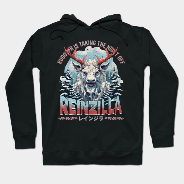 Reinzilla The King of Xmas Reindeer Hoodie by BankaiChu